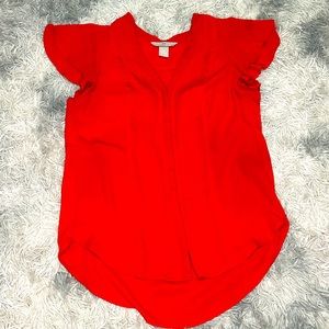 H&M red work blouse